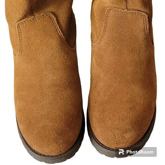American Eagle Outfitters Genuine Suede Brown Camel Colored Bootie Boots NEW - Picture 6 of 15